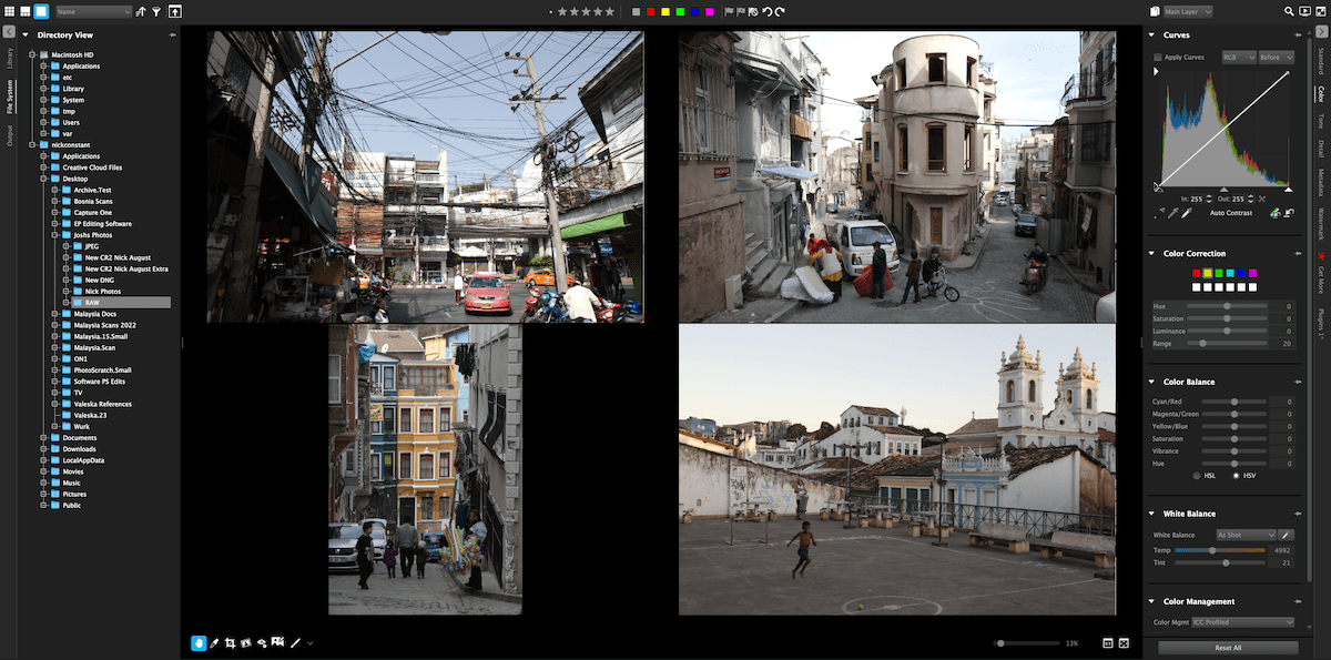 Screenshot of AfterShot Pro 3 Multi-Image View